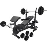 Gorilla Sports multifunkcionalna benč klupa dodacima za vežbanje i tegovima 100 kg crna Cene