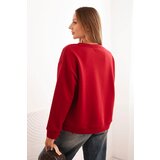 Kesi Włoski Women's cotton sweatshirt with a cat print and text red | shoptok.hr