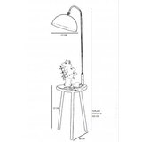 Opviq lights crna podna svjetiljka s pomoćnim stolićem | shoptok.hr