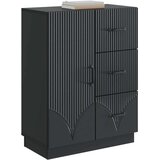 Strani šal s predalom Črna 66 x 34,5 x 87 cm Inženirski les, (5000217895) | Shoptok.si