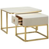 Mauro Ferretti kremno bele/v zlati barvi mizice v kompletu 2 ks v marmornem dekorju 50x70 cm beauty – | Shoptok.si