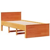 vidaXL Knjižna postelja brez vzmetnice vošč. rjava 90x190 cm borovina | Shoptok.si