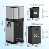 Vonhaus triple stainless steel waste bin 32L | shoptok.hr