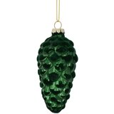  Novogodišnja šišarka , pliš, zelena D.10X22CM staklo | Eponuda.com