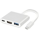 Ven-Dens Adapter za TV Monitor 3u1 Hub USB-C, USB 3.0, HDMI 4k - Bijela | shoptok.hr