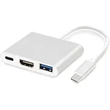 Adapter za TV Monitor 3u1 Hub USB-C, USB 3.0, HDMI 4k - Bijela