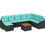 Sjedeća garnitura za vrt 9 kom. Crna poliratan 288,5 x 178,5 x 85 cm | shoptok.hr
