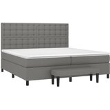  Krevet s oprugama i madracem tamnosivi 200 x 200 cm od tkanine | shoptok.hr