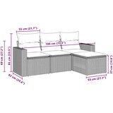  4-dijelni set vrtnih sofa s jastucima svijetlosivi poliratan | shoptok.hr