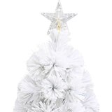 vidaXL Umetna novoletna jelka z LED lučkami bela 64 cm optična vlakna | Shoptok.si