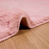  Faux Rabbit Fur Rug Ružičasta 80 x 150 cm Poliester | shoptok.hr