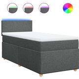 vidaXL Krevet s oprugama i madracem tamnosivi 100 x 200 cm od tkanine | shoptok.hr