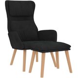  Stol za sproščanje s stolčkom črn žamet, (20934979) | Shoptok.si