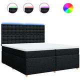 vidaXL Krevet s oprugama i madracem crni 200x200 cm od tkanine | shoptok.hr