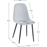 Kondela Stol, siva tkanina/črna kovina, LUGOS | Shoptok.si