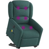 vidaXL Električni masažni naslanjač s funkcijo vstajanja temno zelen | Shoptok.si
