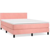 The Living Store Box spring postelja z vzmetnico roza 140x200 cm žamet - Box Spring Postelja, (21490269) | Shoptok.si