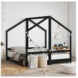 vidaXL Otroški posteljni okvir črn 2x(80x160) cm trdna borov | Shoptok.si