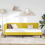 vidaXL Kutni okvir kreveta Žuta 90 x 200 cm Velvet i inženjerski drvo | shoptok.hr