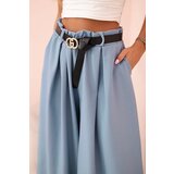 Kesi Włoski Pants with a belt and wide legs light denim | shoptok.hr