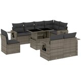  9-dijelni set vrtnih sofa od poliratana s jastucima sivi | shoptok.hr