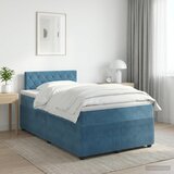  Boxspring krevet s madracem Plava 120 x 190 cm Baršun | shoptok.hr