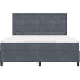  LED Box Spring Krevet Tamno siva 180 x 200 cm Baršun | Eponuda.com