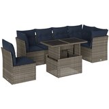 vidaXL Vrtni set od 7 dijelova s jastucima sivi poliratan - Siva 1 | shoptok.hr