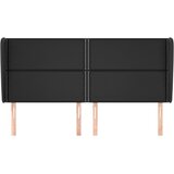  Uzglavlje s ušima crno 183x23x118/128 cm od umjetne kože | Eponuda.com