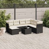  8-dijelni set vrtnih sofa od poliratana s jastucima crni | shoptok.hr