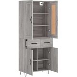 vidaXL Visoka komoda siva sonome 69,5x34x180 cm od konstruiranog drva | shoptok.hr