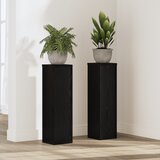 vidaXL Stalak za biljke 2 kom Crni hrast 17x17x60 cm Konstruirano drvo | shoptok.hr