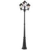 QAZQA Podeželska zunanja svetilka črna IP44 - New Orleans 3 | Shoptok.si