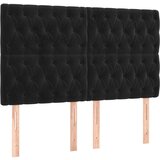 Maison Chic Posteljno vzglavje - Vzglavna omarica 4 kosa črn 72x7x78/88 cm žamet, (22078208) Cene