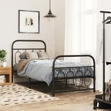 Maison Chic Kovinski Posteljni okvir - Enojna postelja - Postelja za odrasle z vzglavjem in vznožjem črn 80x200 cm, (21696080) | Shoptok.si