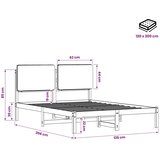  Krevetni okvir s tapiciranim uzglavljem Tamno smeđa i crna - tamno smeđa i crna 120 x 200 cm | shoptok.hr