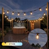  LED prigušiva solarni dekorativni lanac 10xE27/3V USB 2400 mAh 10,62 m IP65 crna + daljinski upravljač | Eponuda.com