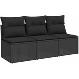  Vrtna sofa s jastucima za 3 osobe, crna, poliratan | shoptok.hr