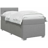  Boxspring krevet s madracem Svjetlosiva 90 x 190 cm Tkanina - Svjetlosiva 90 x 190 cm Prošiveno gumbima | shoptok.hr