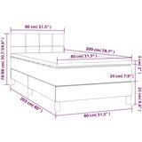  Krevet box spring s madracem LED tamnosivi 80 x 200 cm tkanina | shoptok.hr