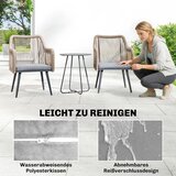  Set od 2 vrtne stolice s naslonima za ruke jastuci metalni okvir do 120 kg svijetlo sive | shoptok.hr