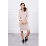Kesi Dress with hood and pockets in beige color Cijene