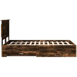  Krevetna konstrukcija s ladicama Dimljeni hrast 135 x 190 cm | shoptok.hr