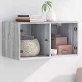 Furnova Stenska omarica s steklenimi vrati siva sonoma 68,5x37x35 cm, (21950051) Cene