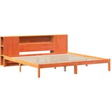 vidaXL Knjižna postelja brez vzmetnice vošč. rjava 180x200 cm borovina | Shoptok.si