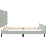 vidaXL Postelja Svjetlo Siva 200x200 cm Žamet, (22049256) | Shoptok.si