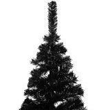  Umjetno osvijetljeno božićno drvce s kuglicama crno 240 cm PVC | shoptok.hr