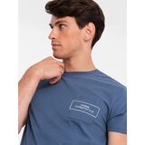 Ombre Streetstyle men's cotton pocket print t-shirt - indigo | Shoptok.si