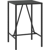 vidaXL barska miza s stekleno ploščo črna 70x70x110 cm poli ratan, (20968699) Cene
