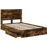  Okvir za krevet s ladicama Dimljeni hrast 135 x 190 cm | shoptok.hr
